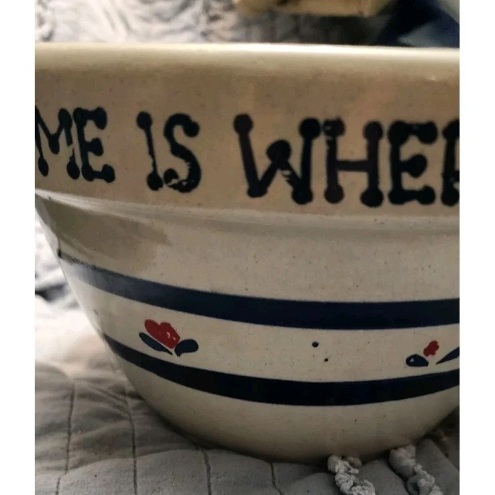 Vtg Robinson Ransbottom Pottery Ohio Bowl Home Where Heart Granny Cottage Core